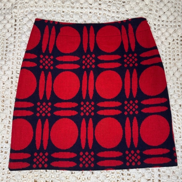Boden Red and Black Patterned Skirt - Picture 1 of 8